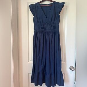 Vinyard Vines Navy Blue Ruffle Sleeve Dress